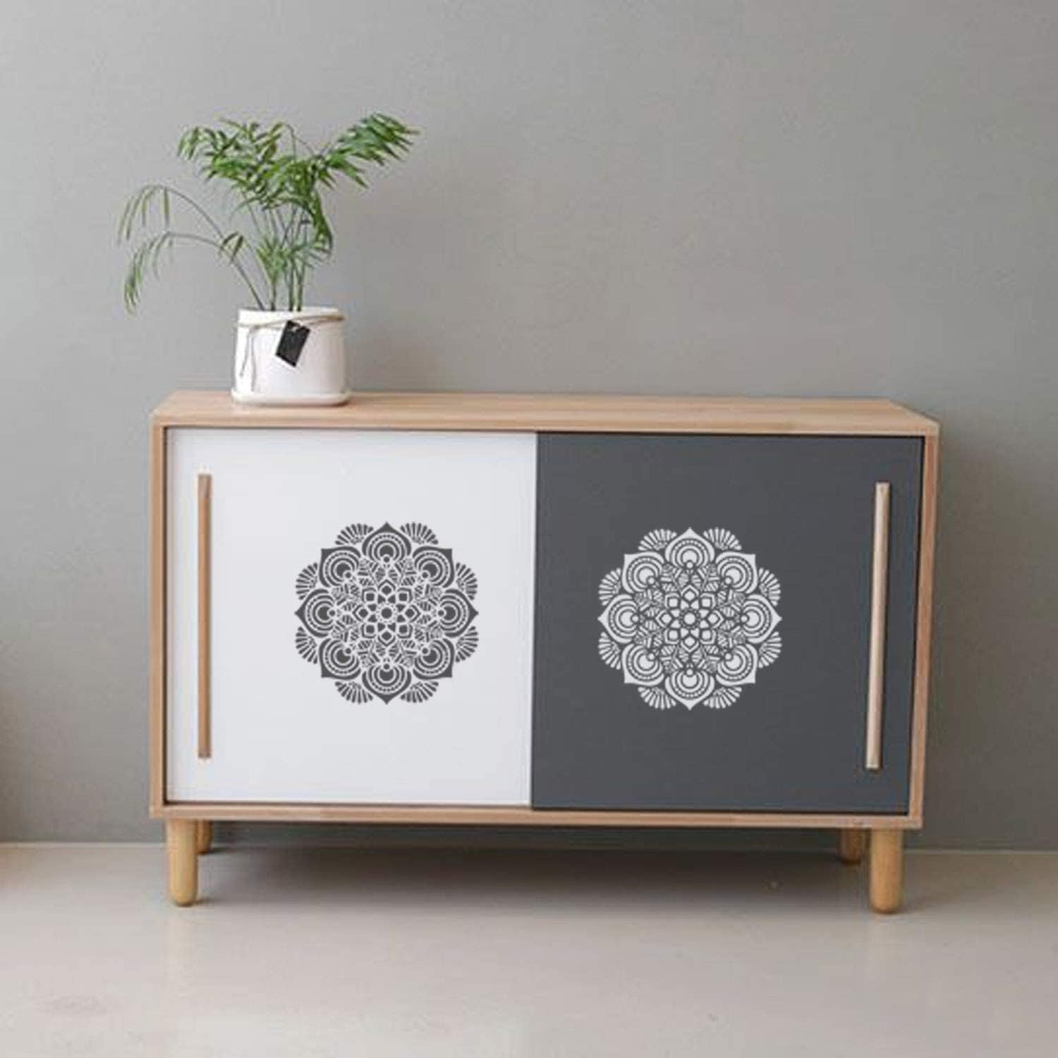 Craftreat Mandala Wall Art Stencils for Painting Large Pattern - Mandala Design - 12X12 Inches - Reusable DIY Art and Craft Supplies - Vintage Rangoli Stencil for Furniture Painting & Home Decor image number 4