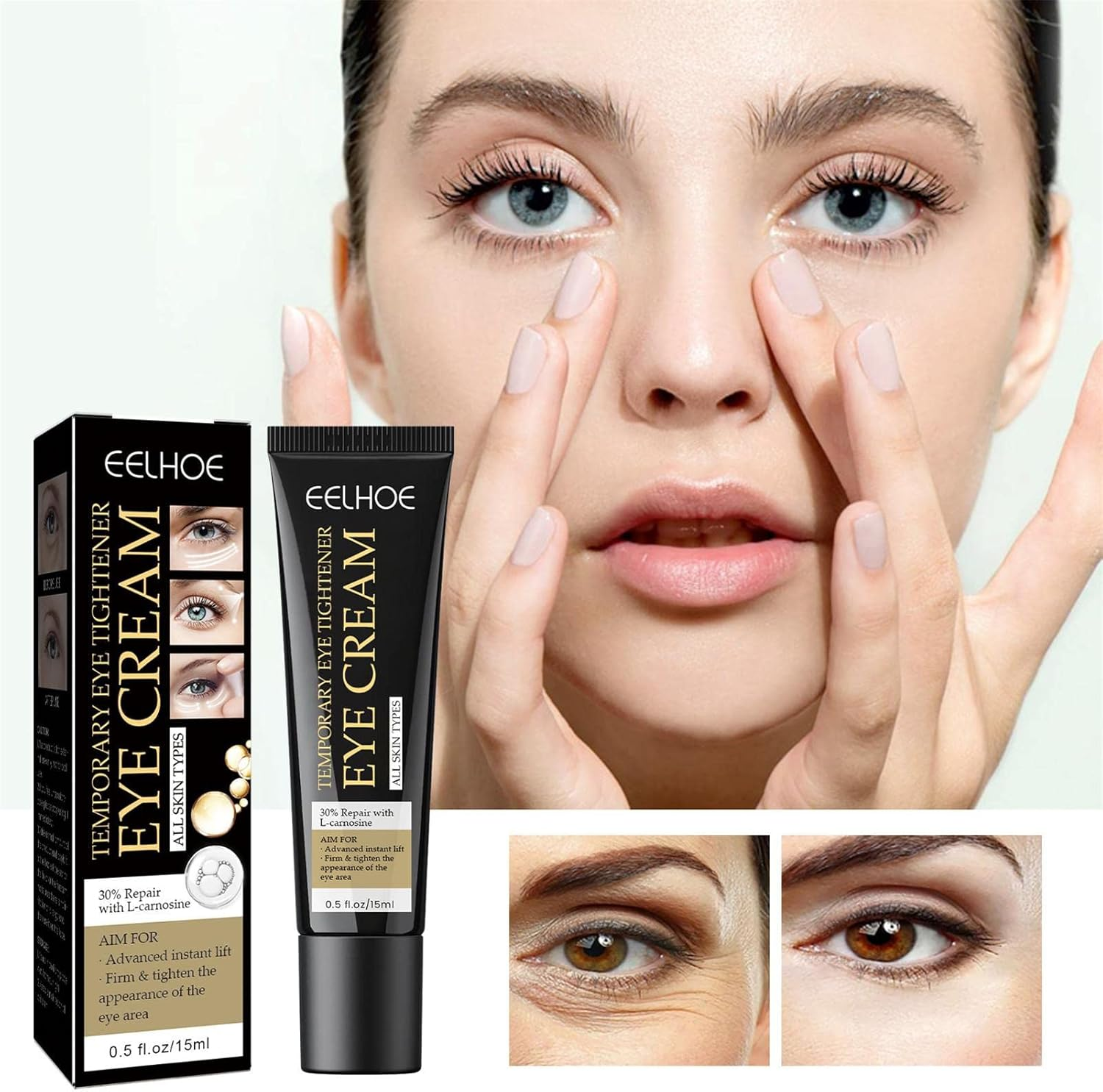 15Ml Instant Eye Tightener Eye Cream | Firming Eye Cream to Reduces Under-Eye Bags, Dark Circles & Puffiness | Lift Firming Anti-Wrinkle Eye Tightener image number 2
