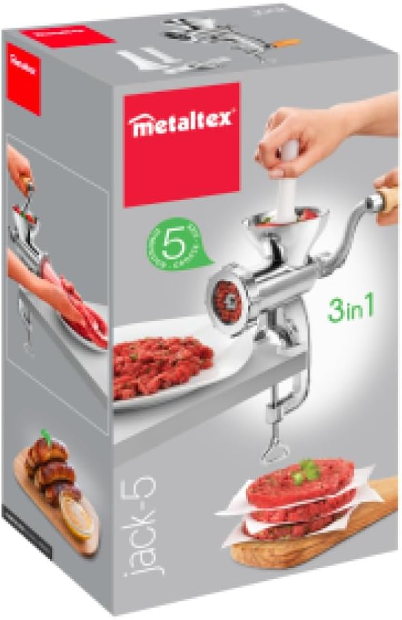 Metaltex Meat Grinder, Aluminium, Silber, 10 X 14 X 26.5 Cm, Pack of 1 image number 3