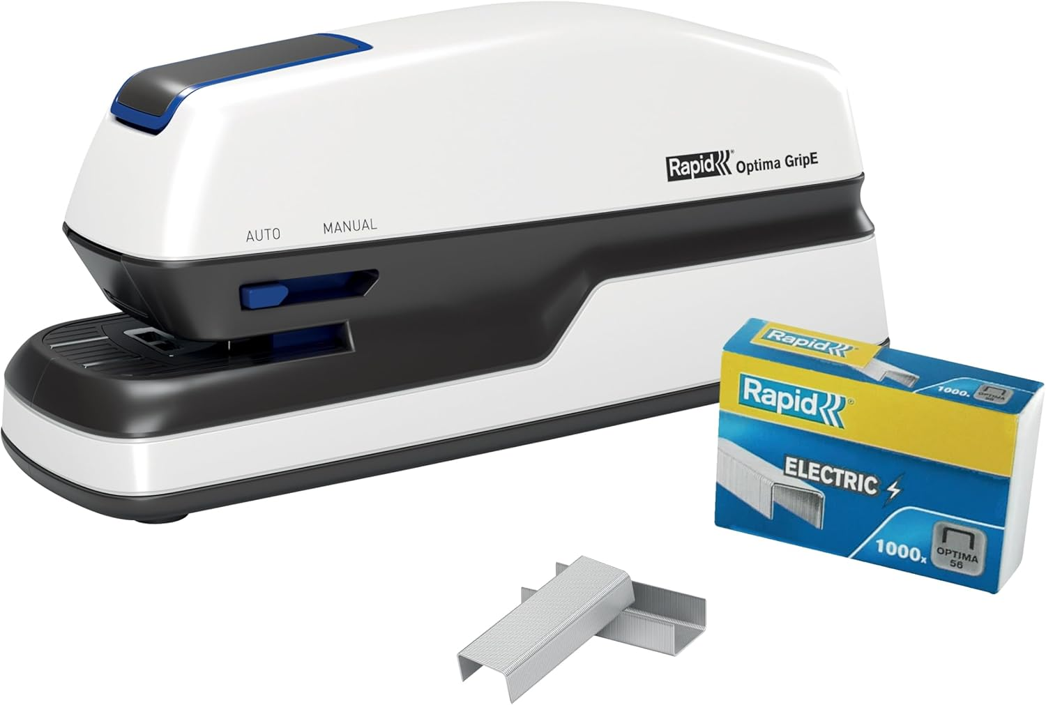 Rapid Optima Gripe 2102349 Electric Stapler Set with 1000 Staples, Capacity 20 Sheets, Ideal for Office and Home Office, White image number 1