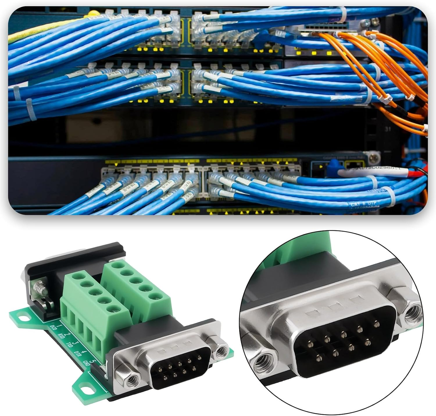 VGOL 2Pcs DB9 Male to Female Breakout Board Rs232 D-Sub Serial to 9 Pin Terminal for Automatic Industrial Control Equipment Cash Register image number 3