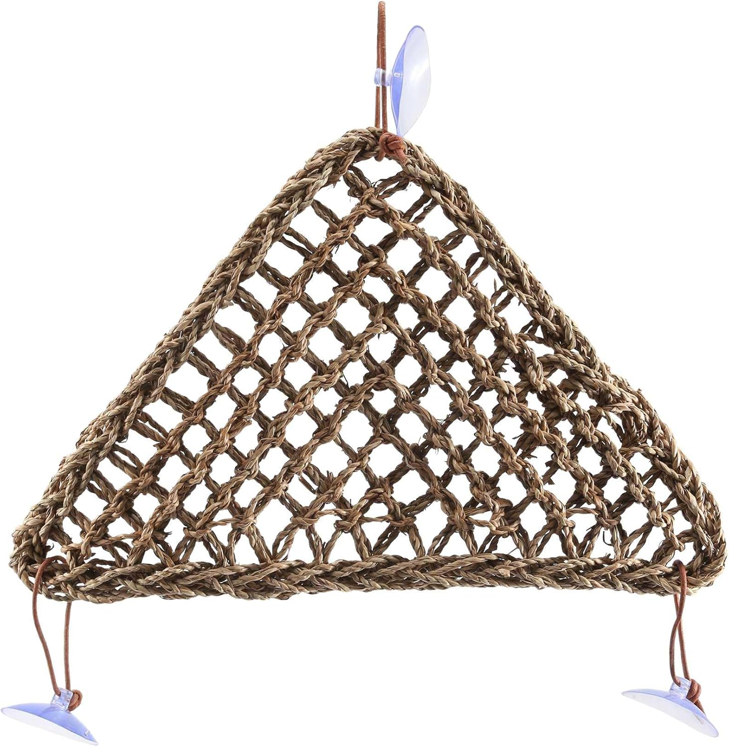 Bearded Dragon Hammock Lizard,100% Natural Seagrass Fibers For,Geckos,Hermit Crabs and Snakes,Triangular and Plastic Terrarium Plant Leaves image number 3