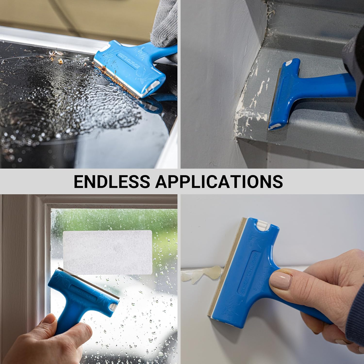 GLASS POLISH (75Mm) SCRATCHLESS Scraper with Double-Edged Stainless Steel Blade, Professional Glass Scraper for Windows, Tiles, Stove Tops, and Any Hard Smooth Surfaces - GP15042 image number 2