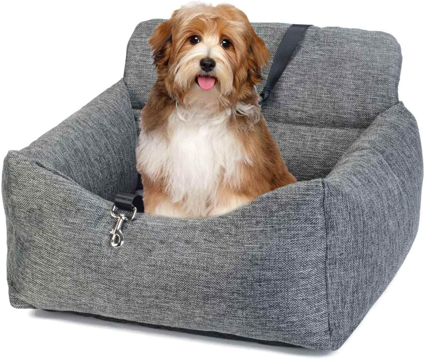 Dog Car Seat for Small Dogs, Detachable and Washable Pet Car Seat, Portable Dog Booster Seat,Dog Car Travel Carrier Bed with Storage Pockets and Clip-On Leash, Perfect for Pets up to 25Lbs