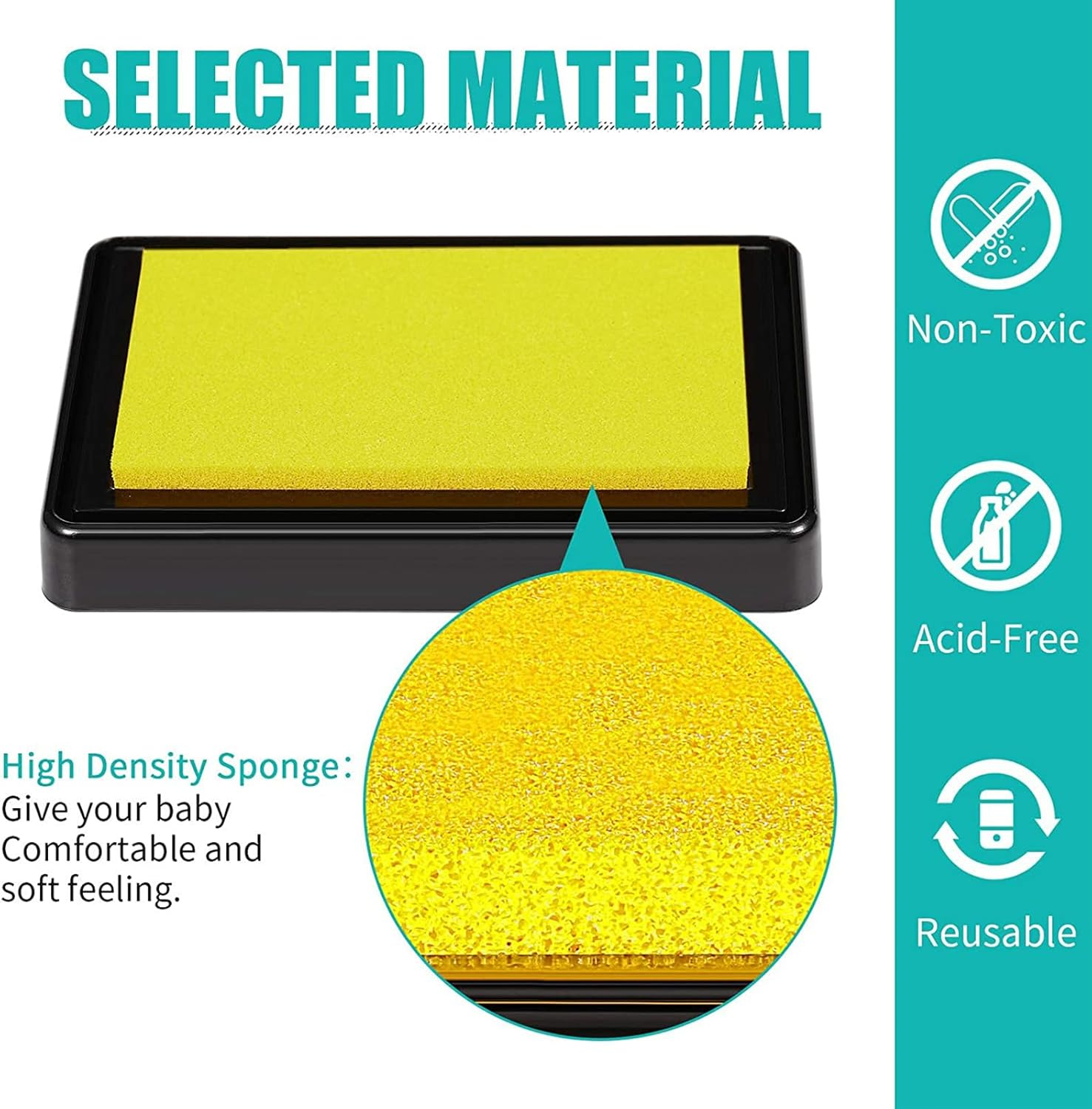 6 Reusable Baby Ink Pads, Footpri Ink Pads, Handpri Footpri Mud, Te Impressive Commemorative S for Boys and Girls, Non and Acid Ink, Easy to Wipe and Clean Skin 6Color image number 2