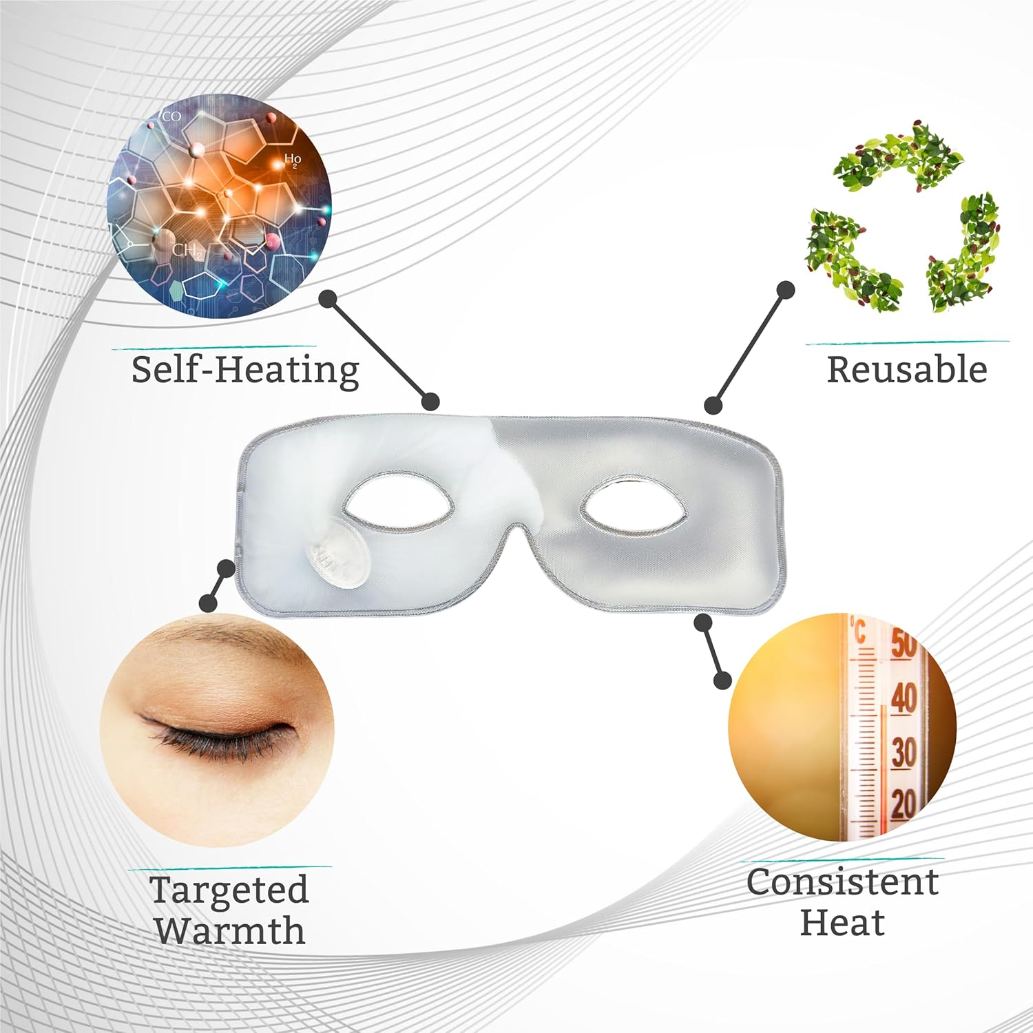 Tearrestore Open-Eye Warm Compress Mask for Dry Eyes - Best Heated Eye Compress Mask for Styes and Eye Irritation - Reusable, Convenient, Effective, & FDA Cleared image number 4