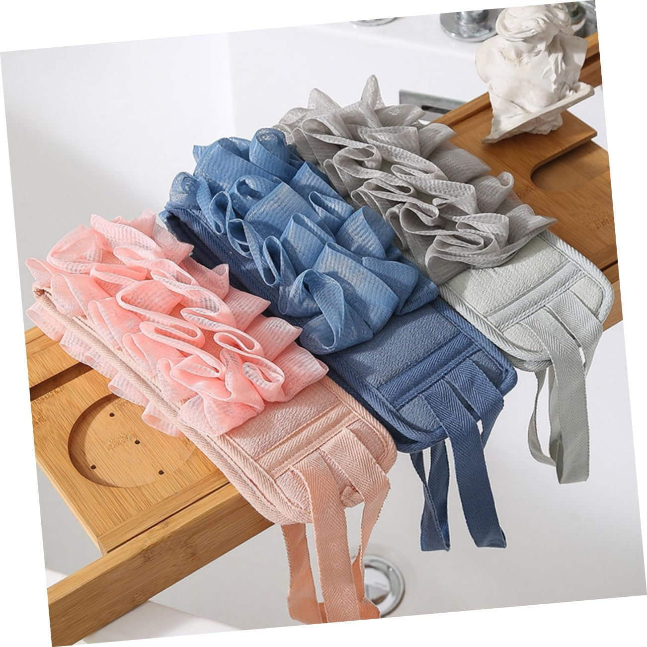 Ipetboom 3Pcs Reliable Massaging Strap Shower Back Scrubber for Shower Back Washing Strap Bath Scrubber image number 3