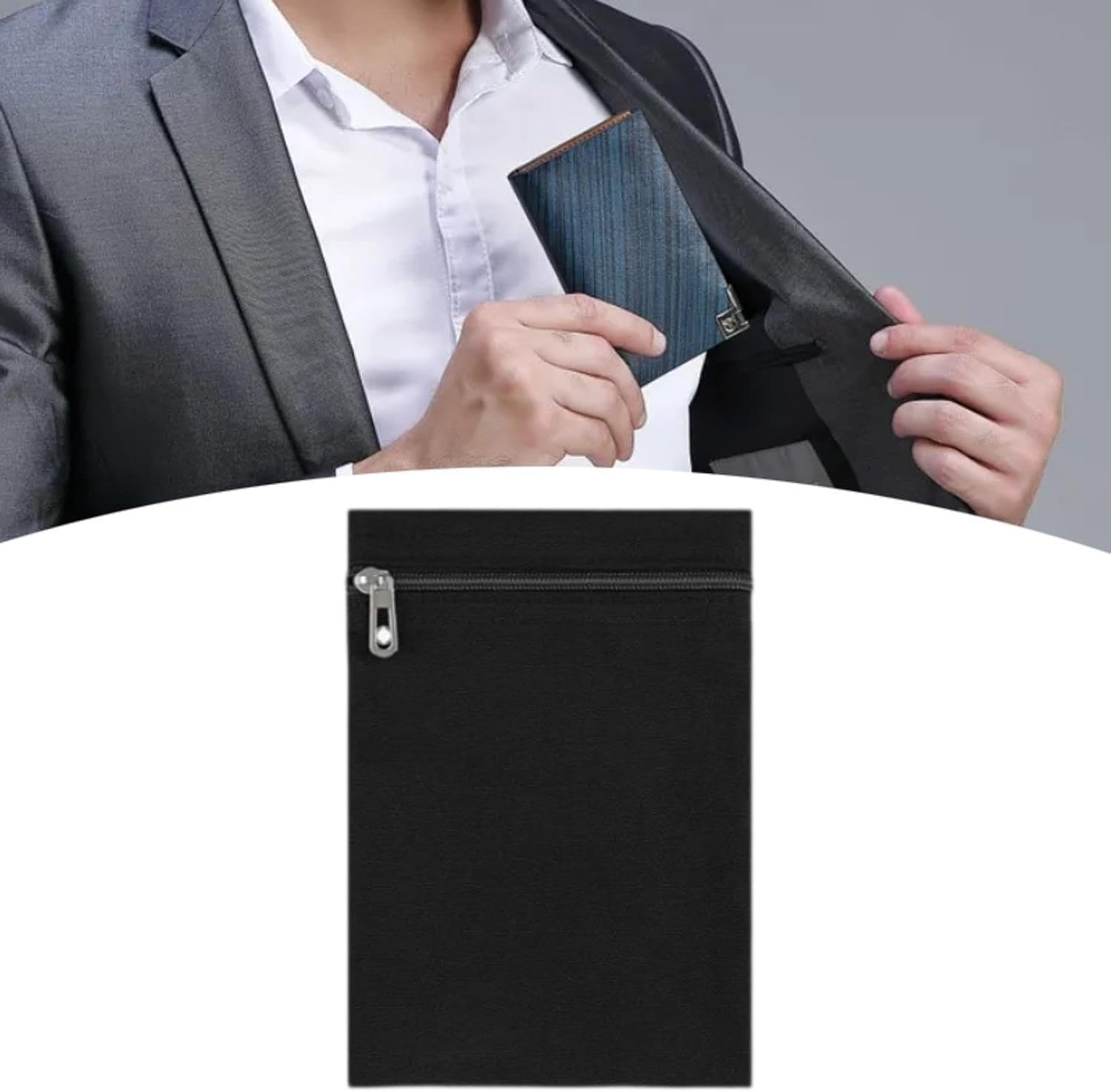 Qianly 2Pcs Sew in Side Pocket with Zipper Lightweight Phone Pouch Wallet image number 1