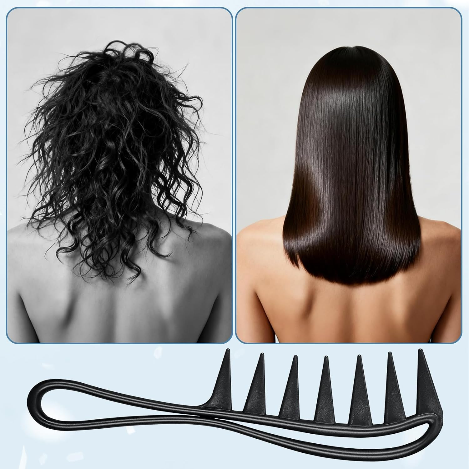 LIQWEI 5Pcs Wide Tooth Comb, Wide Tooth Comb for Curls, Texture Combs Hair Shark Teasing Combs, Styling Combing for Curly Wet Wavy Thick Hair Wigs image number 1