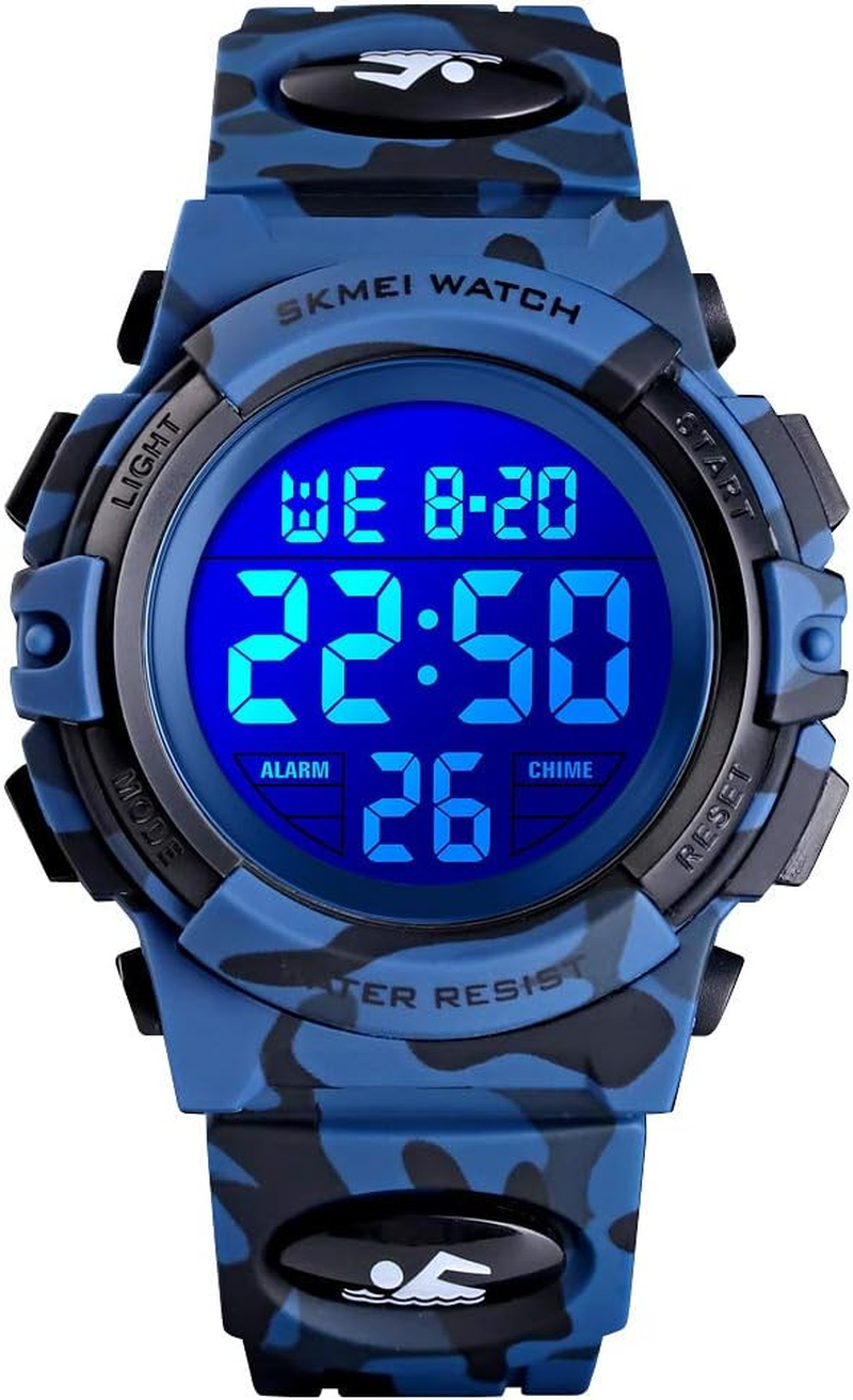 Kids Watch Boy Multi Function 50M Sports Waterproof LED with Alarm Wrist Stopwatch 12H/24H Watches for Boy Girls Digital Children Watch