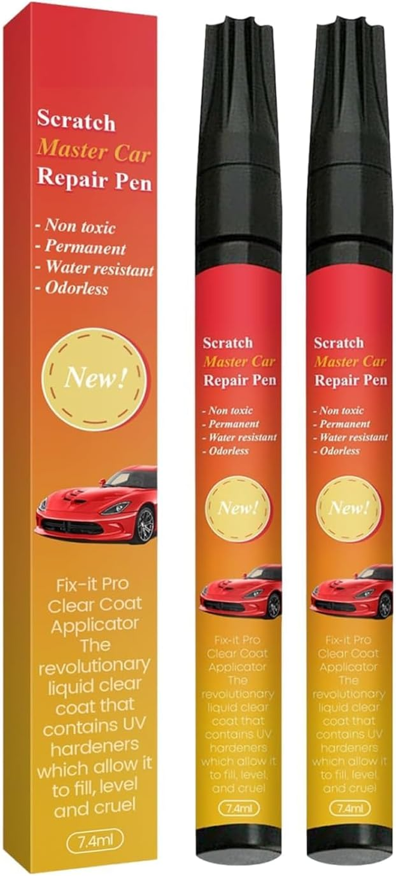 All Cars Magic Pen for Car Scratches, Automotive Touchup Paint, Magic Car Scratch Removal Pen, Weatherproof Touch up Paint Pens, Quick and Easy Scratch Repair Pens for Cars (2Pc)