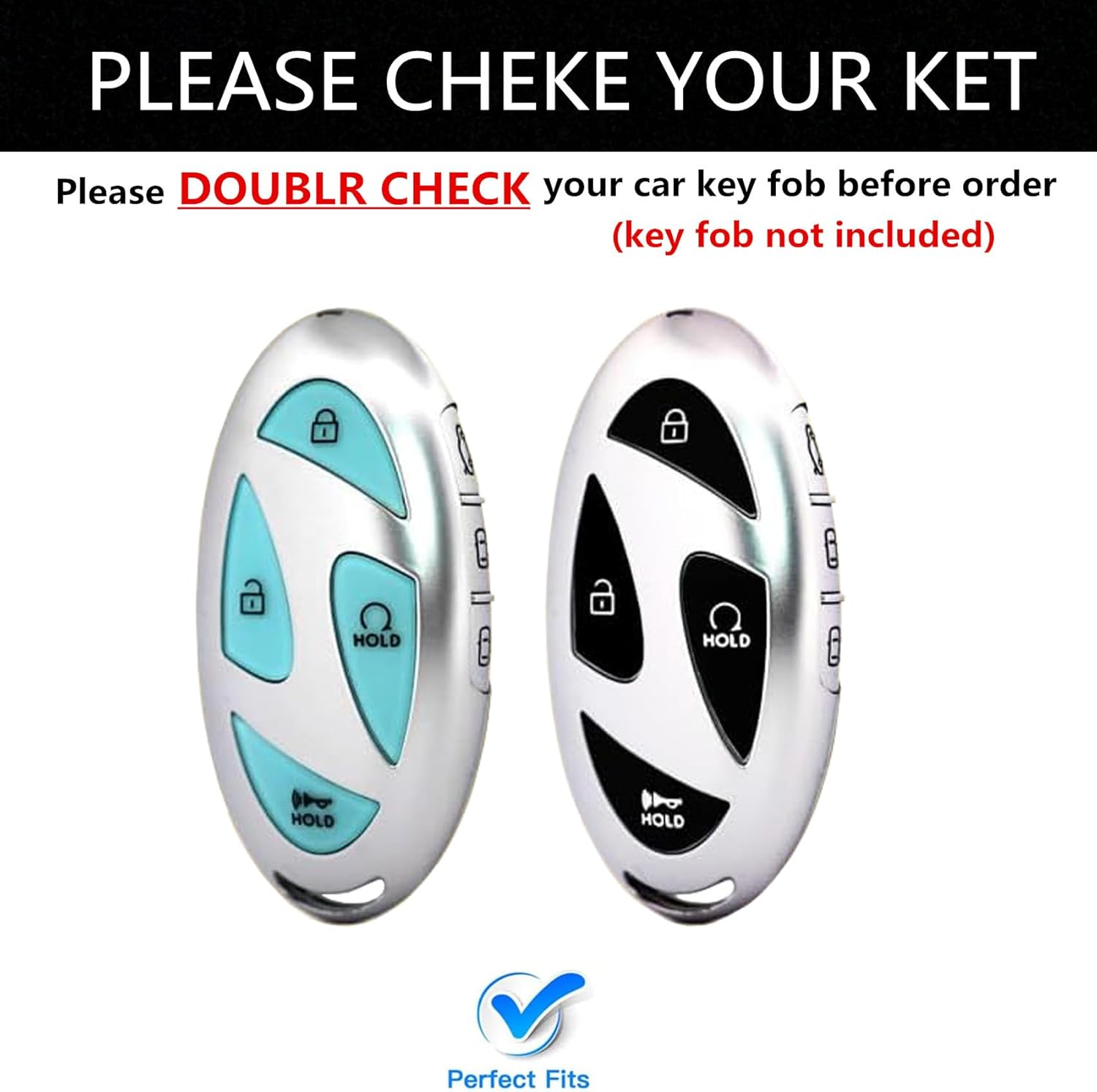 TALKMOON Key Fob Cover for Hyundai 7 Buttons Key Case,Heavy Key Shell Protector Accessories for Hyundai Sonata Santa Fe Tucson KONA Grandeur Ioniq 6 Key Fob (Model-B-Black) image number 5