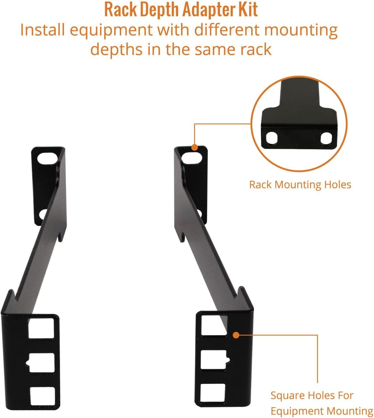 Tecmojo 1RU Server Rack Depth Extender, 152 Mm Recessed Rack Mount Adapter Kit for Network Rack, Standard 19 Inches Open Frame Rack Compatible, Black image number 4