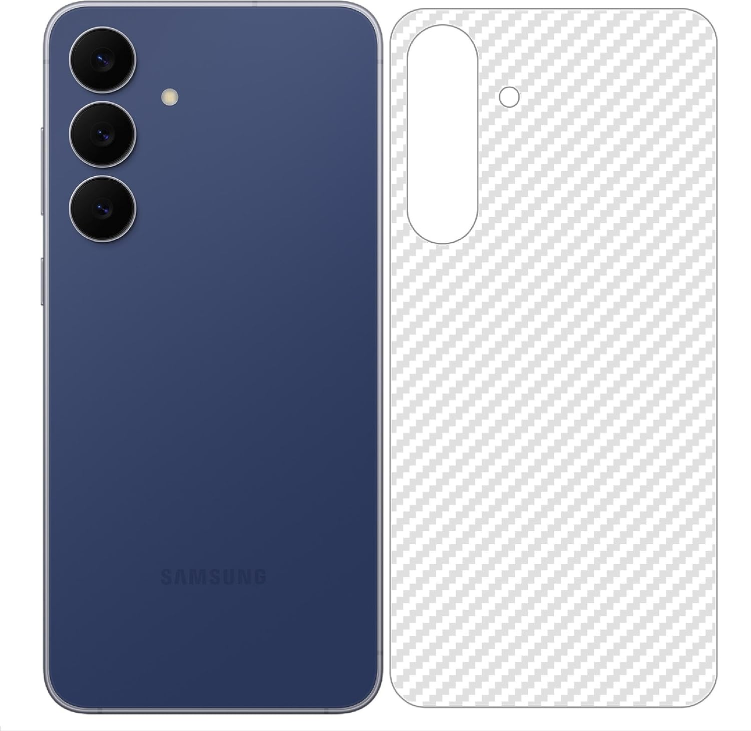 GIOPUEY Back Film Compatible with Samsung Galaxy S25 FE, [Pack of 4] 0.1 Mm Ultra Thin Carbon Pattern Back Film, Scratch-Resistant, Anti-Fingerprint, Non-Slip image number 2