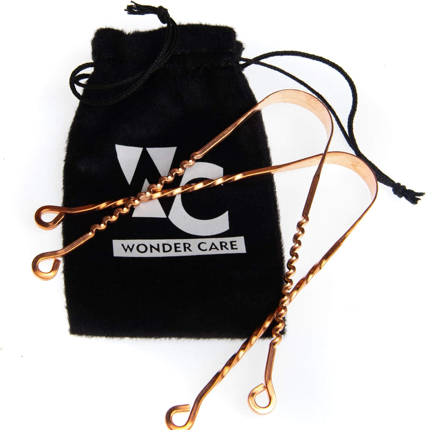 Wonder Care - Limited Edition Exquisite Twisted Copper Tongue Scraper/Cleaner Ayurvedic Antibacterial for Optimal Oral Hygiene (1 Pc)