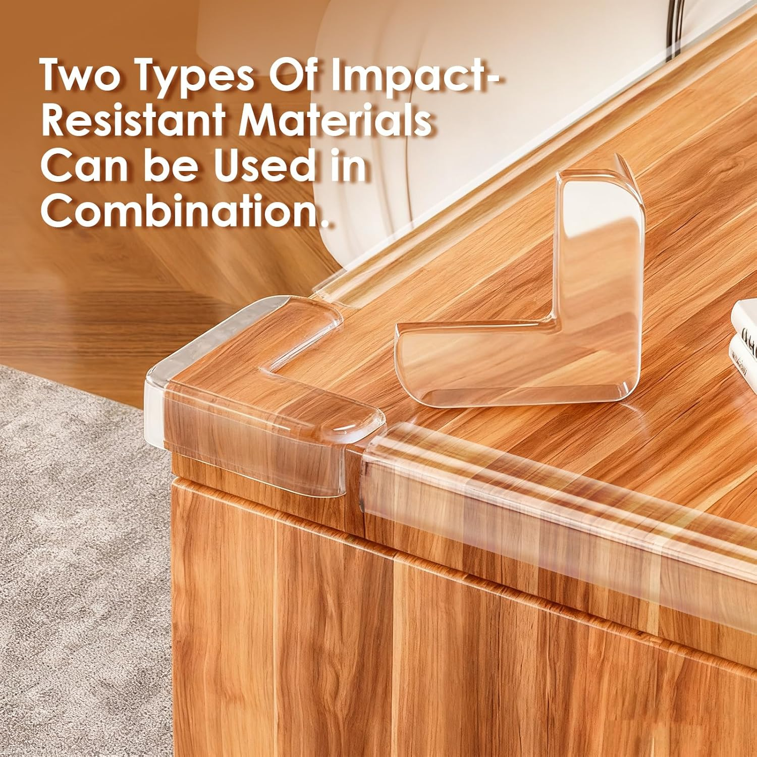 Baby Proofing Corner Protectors, 9.84FT Clear TPE Edge Safety Bumpers + 4 Corner Guards, Soft Child Safety Bumpers for Furniture Sharp Corners, Cabinets, Cribs image number 3