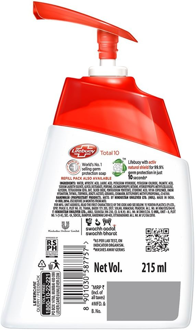 Lifebuoy Total 10 Hand Wash, 190Ml image number 1