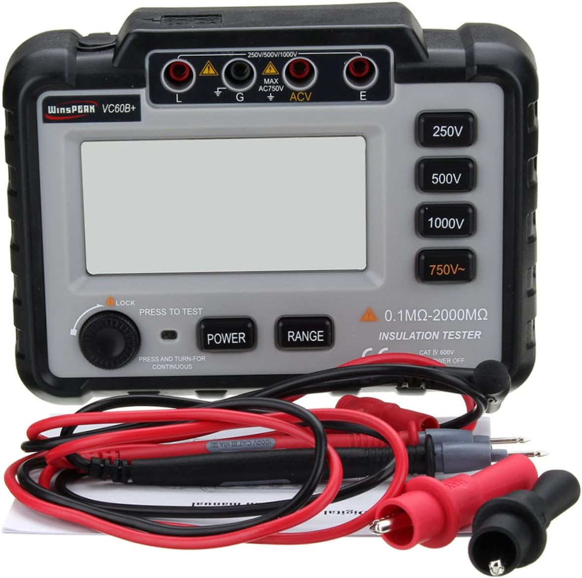 FUNOMOCYA Insulation Tester Megohm Automotive Electrical Tools Digital Megohm Test Leads image number 1