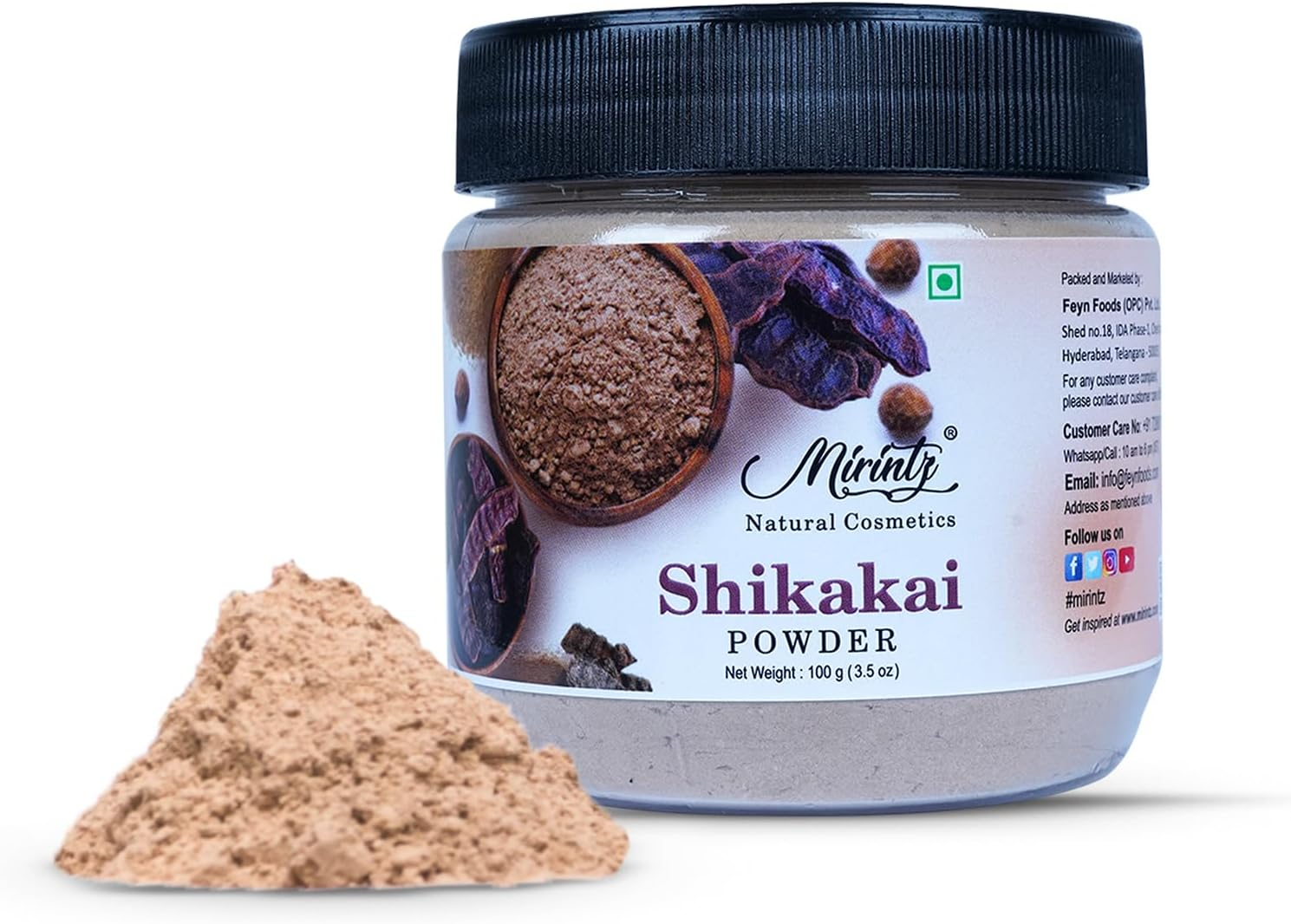 Mirintz 100% Natural Shikakai Powder | (100 Gms) Pure Shikakai Powder for Hair Care -Cleansing & Conditioning | Hair Pack for Hair Growth | Herbal Shikakai Powder DIY Ayurvedic Hair Mask image number 2