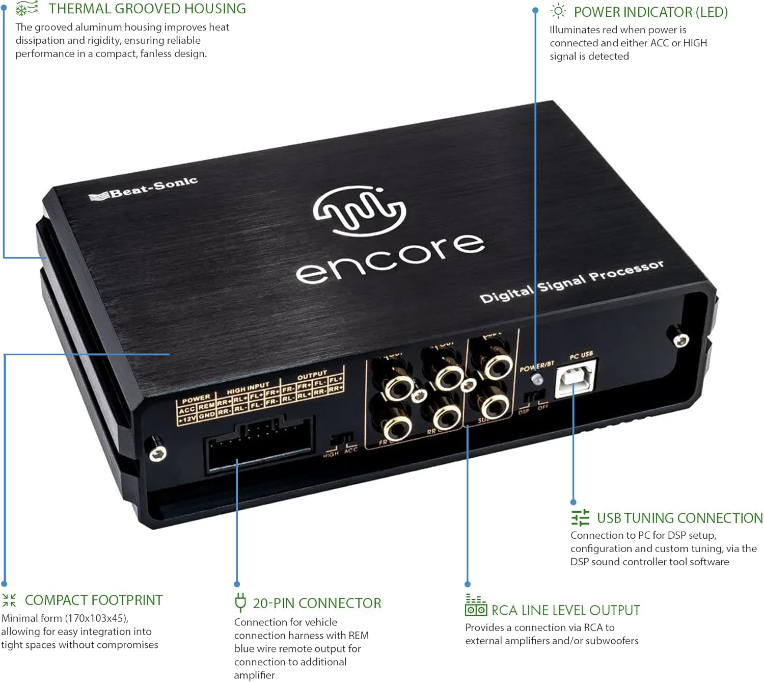 Car DSP Amplifier for Next-Gen Ranger &ndash; Plug & Play 4-Channel OEM Integration Amp (Encore X) image number 4