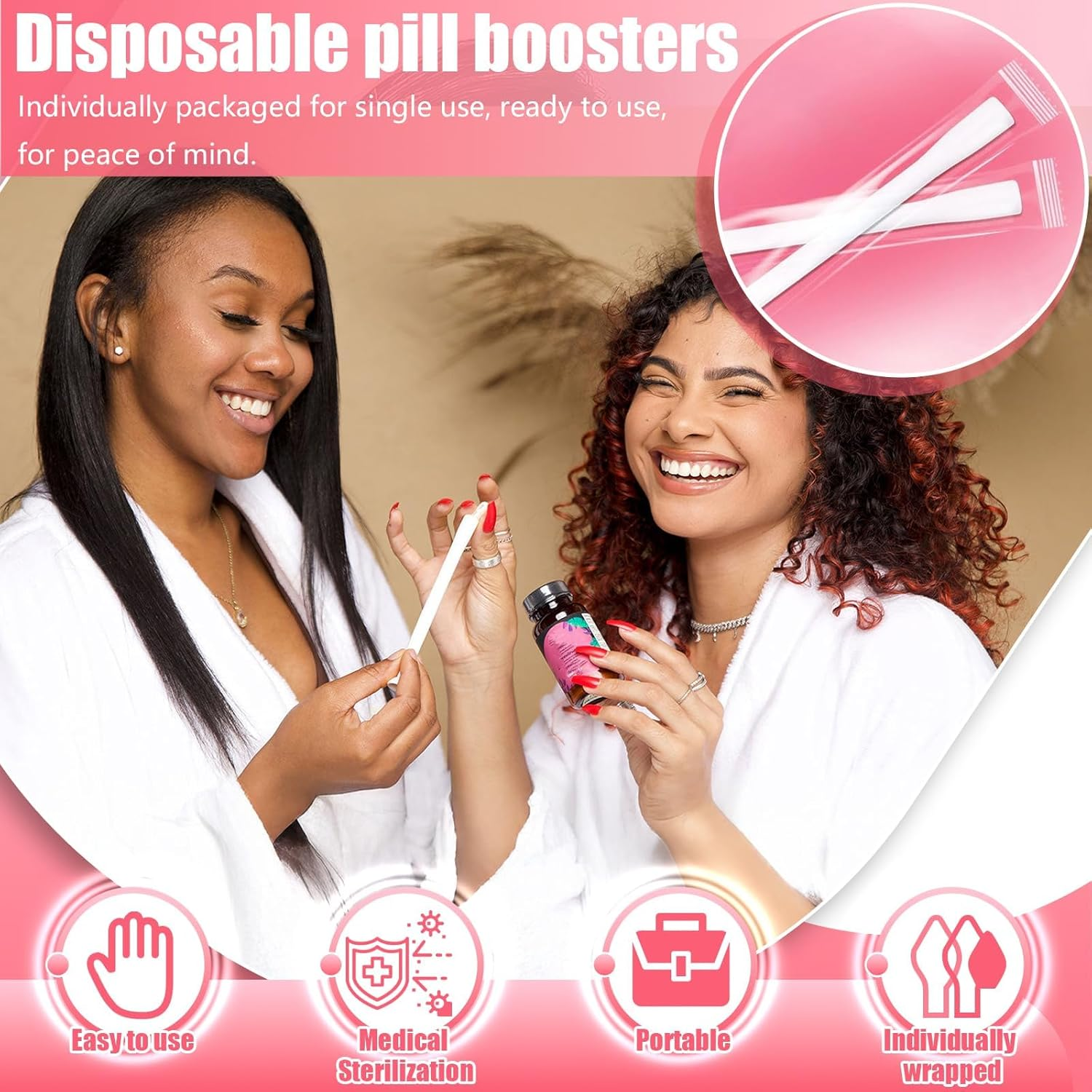 Suppository Applicator, 20 Pcs Vaginal Cream Applicator, Disposable Vaginial Applicators for Most Boric Acid Suppositories, Pills, Tablets and Size 0 and 00 Capsules, Individually Wrapped image number 4