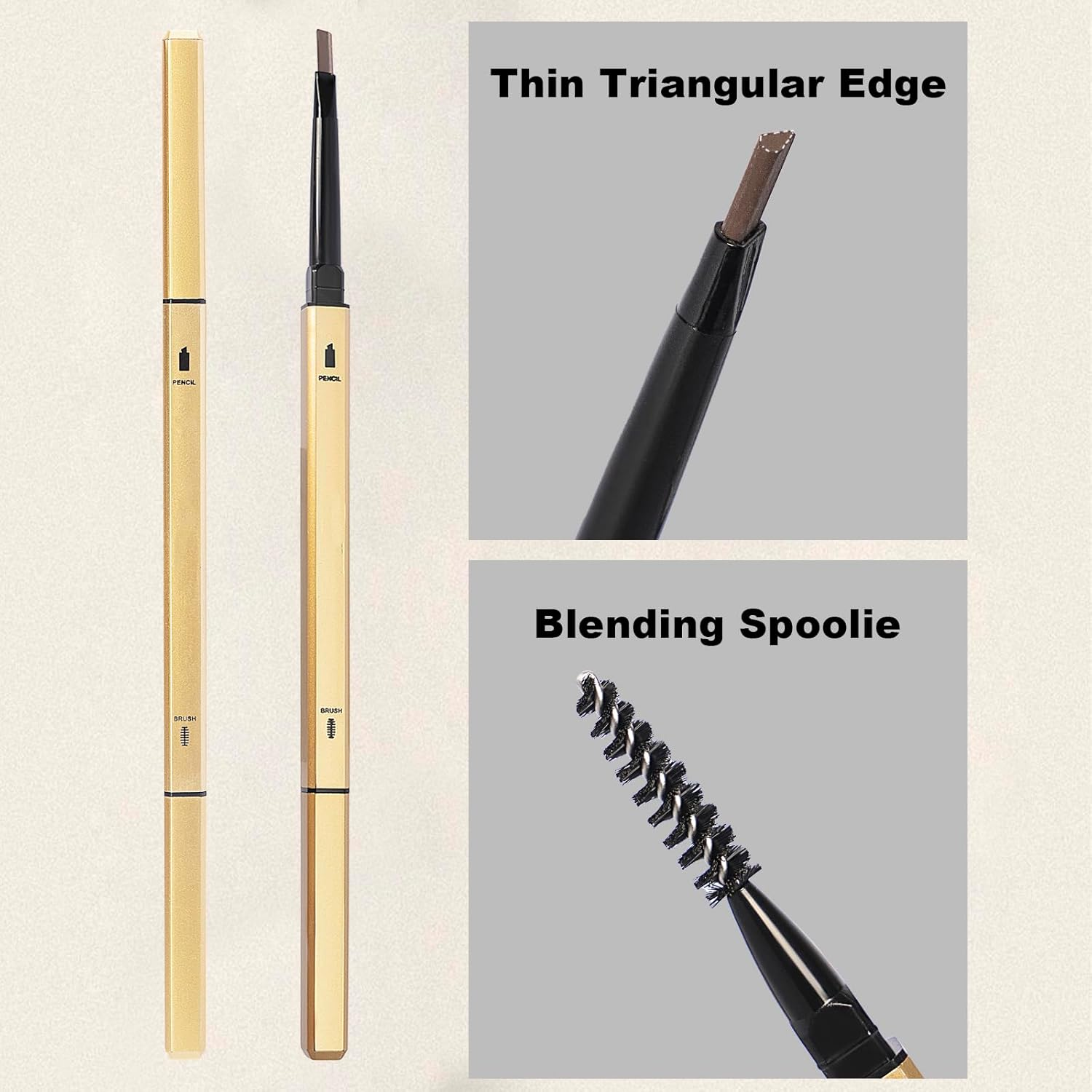 Eyebrown Pencil 3 Set | Gray | Long-Lasting Eyebrow Pencil for Soft Textured Natural Daily Look Eyebrow Makeup | Ultra-Precise Tip, Creamy Formula, Highly Pigmented, Soft Matte Finish, Vegan Formula, Dual-Sided, Fills Brows Makeup image number 4