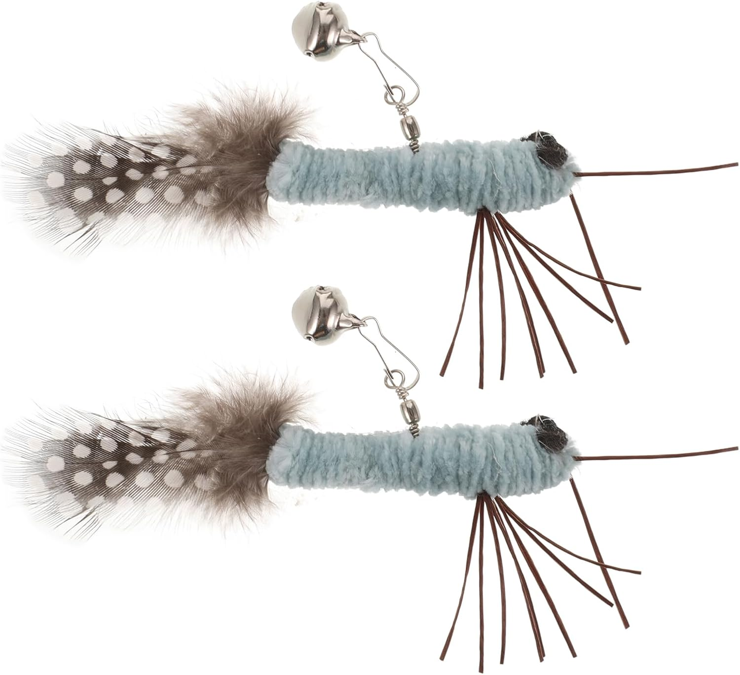 Kisangel 2Pcs Cat Teaser Replacement Heads Toys, Cat Insect Dragonfly Heads for Kitten Indoor Toys Attachment Plaything