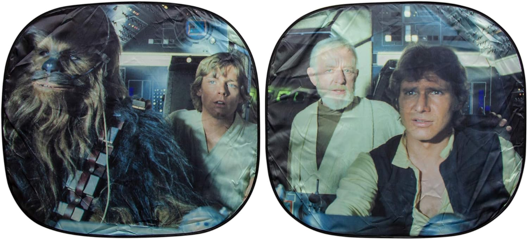 Plasticolor 003747R01 Star Wars Millennium Falcon 2-Piece Magic Car Truck SUV Spring Side Window Sunshade (Pack of 1) image number 1