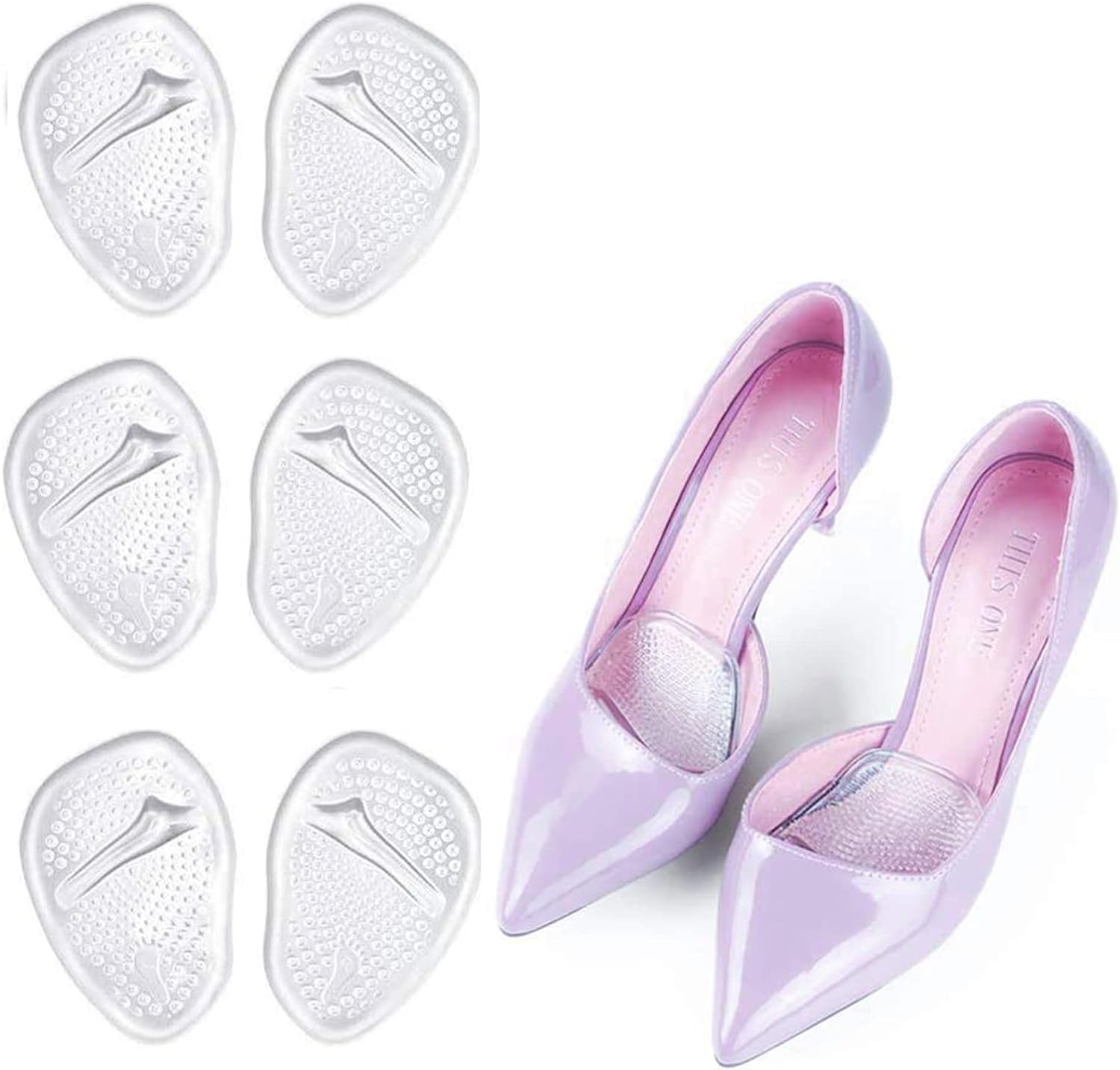 Metatarsal Pads Ball of Foot Cushions for Women, Soft Gel High Heel Cushion Insert for Pain Relief Forefoot Party Feet Anti-Slip Insole One Size Fits All - 3 Pairs&hellip; image number 6