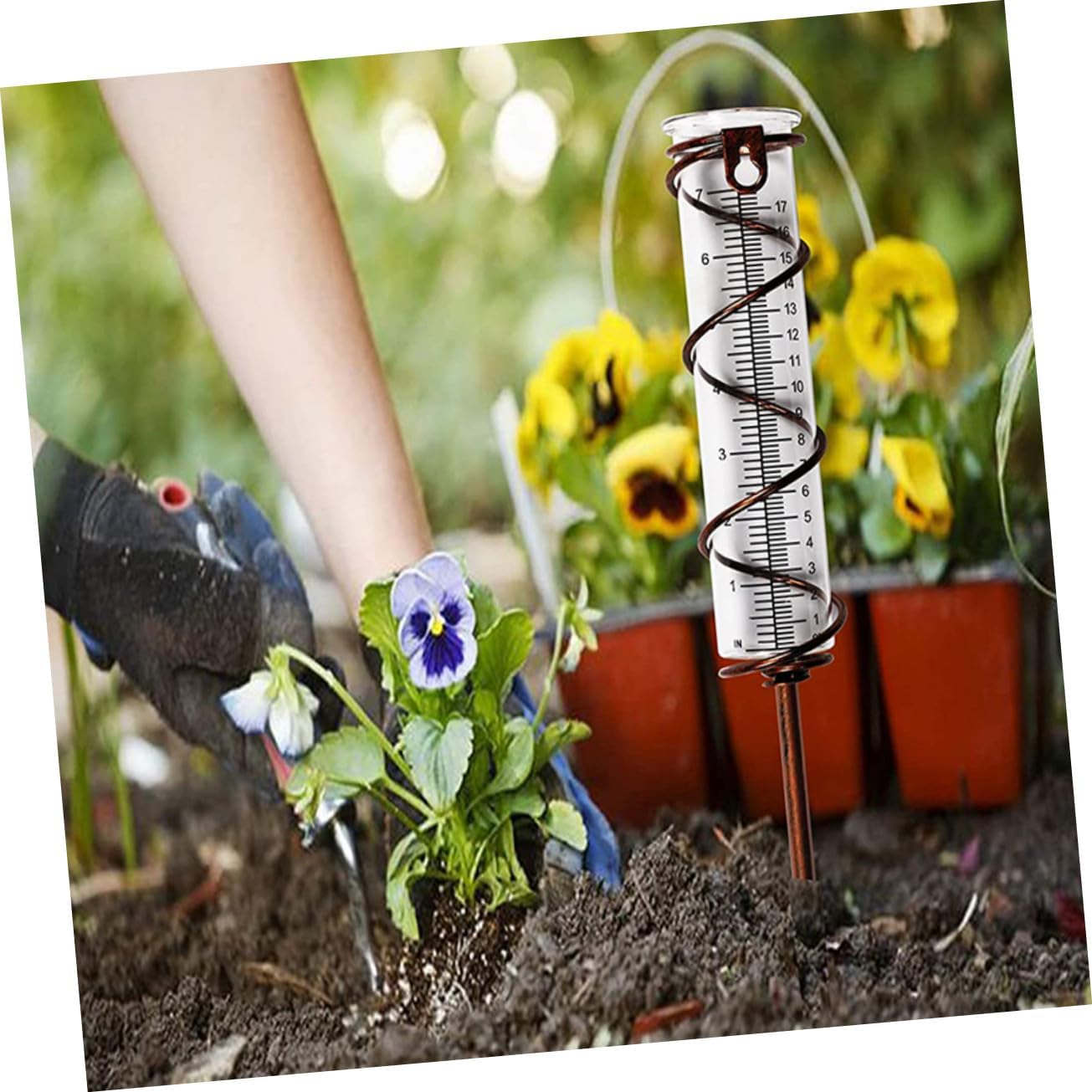 4Pcs Rain Gauge Replacement Tubes Glass Cylinders Outdoor Measuring Cylinders for Garden Flowerpot Precipitation Monitoring image number 1