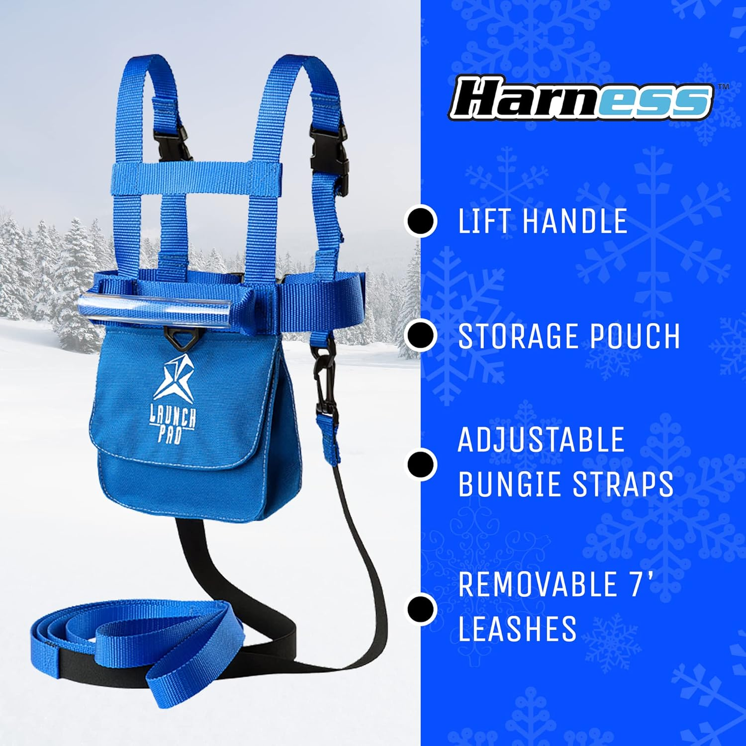 Launch Pad Ski and Snowboard Training Harness - Learn to Ski - Shock Absorbing Leashes - Teaches Speed Control - Perfect for Beginners image number 2