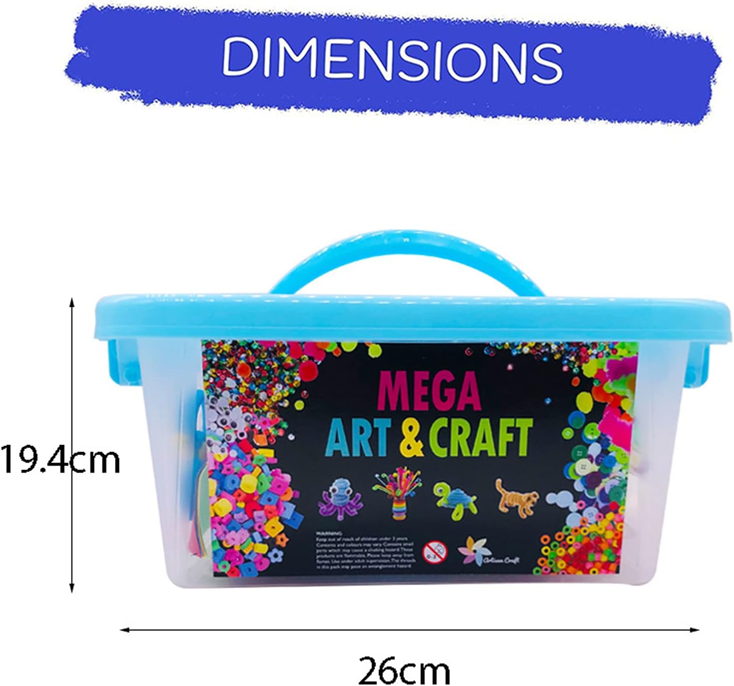 Arts and Crafts Set, DIY Arts and Crafts Supplies Kit 2000+ Pieces Set Activity Craft Materials with Carrying Box Handmade Educational Students School Kindergarten Home Craft Art Supplies image number 2