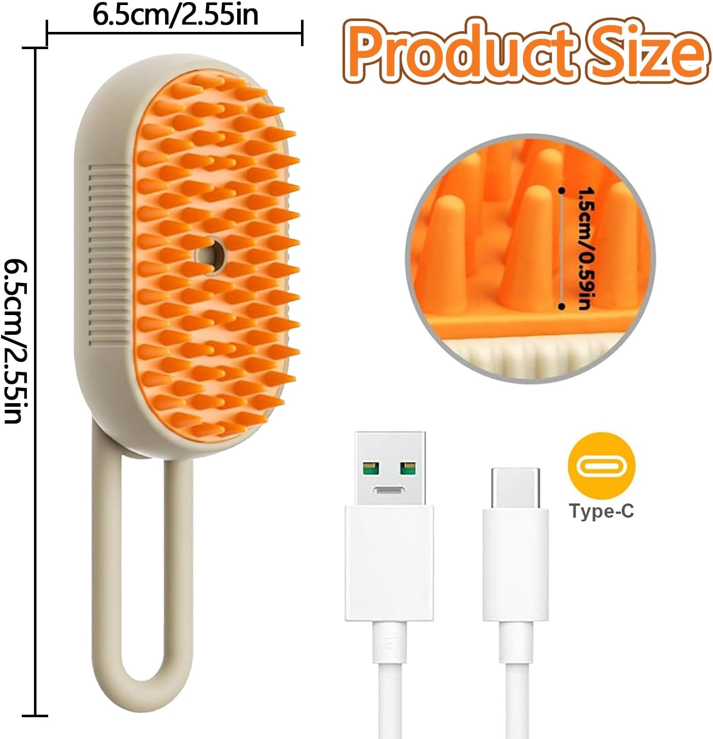 3-In-1 Cat Steamy Brush, Cat Spray Massage Comb, Steam Cat Cleaning Brush, 3-In-1 Steam Brush for Cats, Cat Steam Brush for Hair Cleaner, Eliminate Flying Hair (B) image number 1