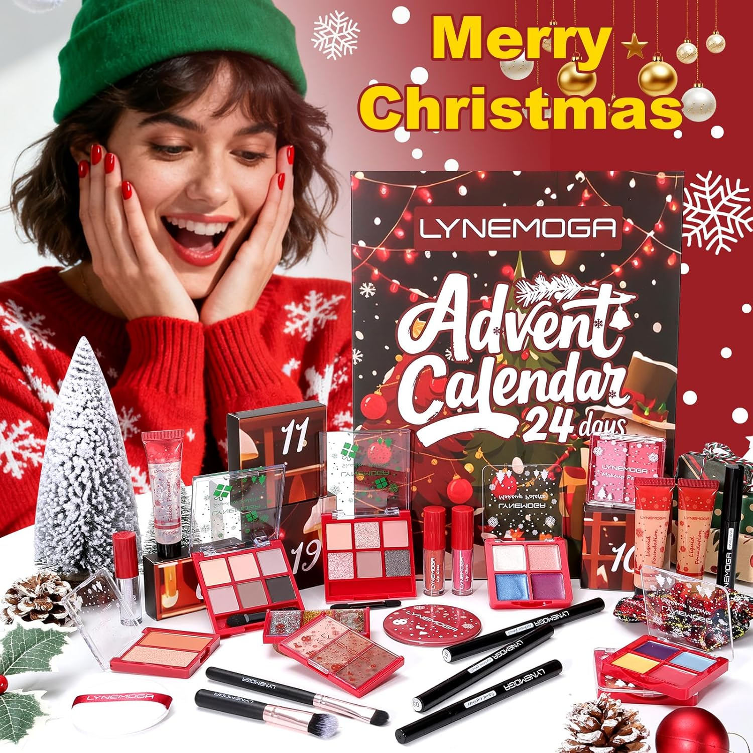 Makeup Advent Calendar 2025 Women Teen Girls,24 Days Christmas Beauty Make up Sets for Party Festival, Advent Beauty Calendar 2025 Cosmetics Holiday Surprise Make up Kits for Women Full Kit image number 1