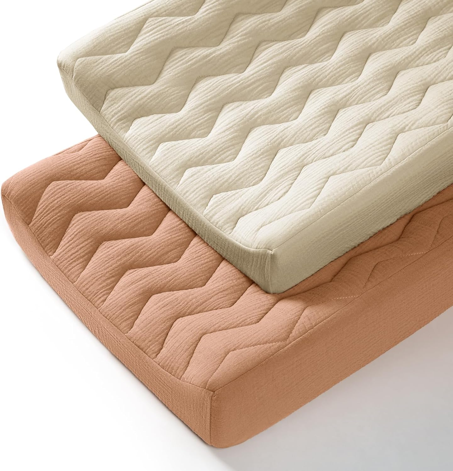 Lulumoon Muslin Changing Pad Cover: Baby Cotton Quilted Changing Table Cover - Soft Changing Pad Sheets for Boys Girls