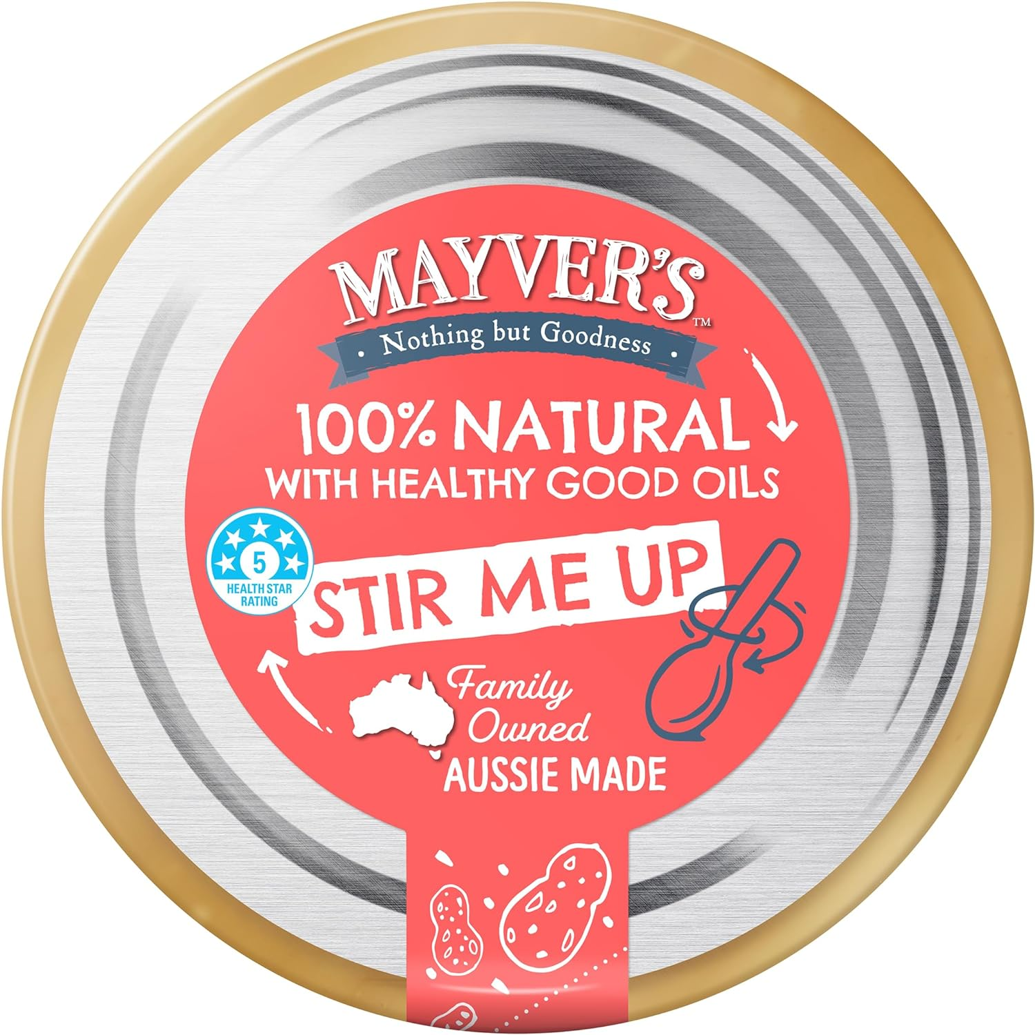 Mayver'S Dark Roasted Crunchy Peanut Butter 750 G image number 2