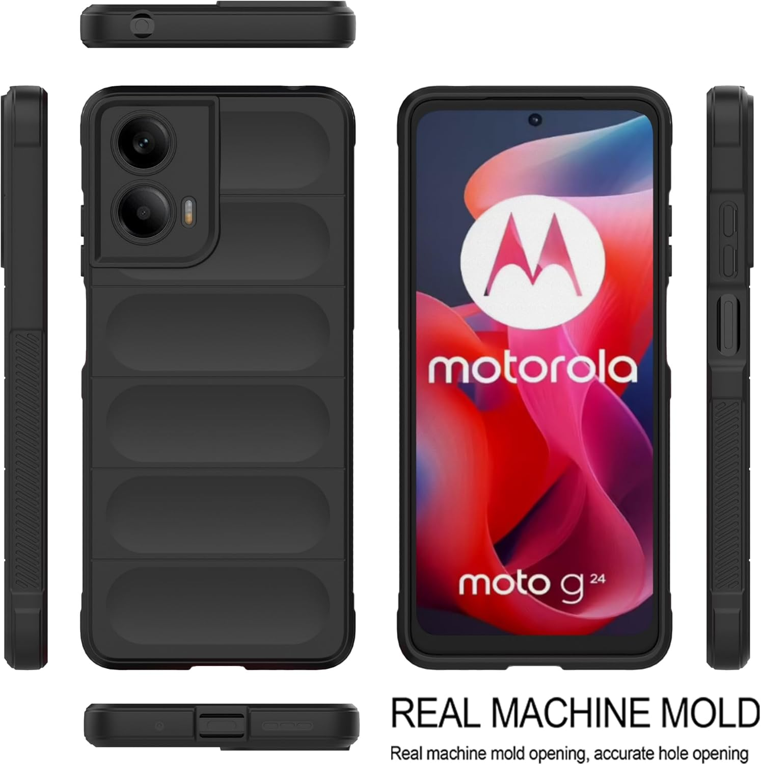 ESHUYI&reg; Liquid Silicone Case for Motorola Moto G24/Moto E14/G04/G04S with Antibacterial Protection and Scratch-Resistant Soft Microfibre Lining, All-Round Protection Shockproof Mobile Phone Case