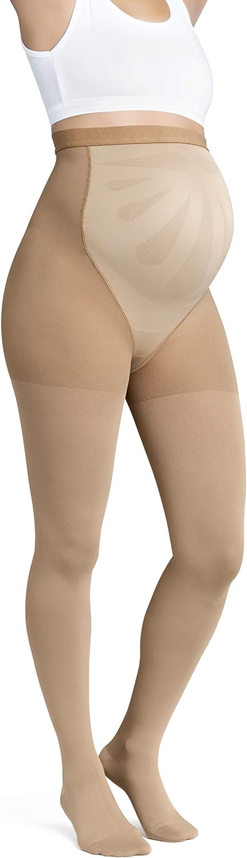 JOBST Maternity Opaque Compression Waist High Pantyhose Stockings, Closed Toe, 15-20 Mmhg Support for Legs during Pregnancy