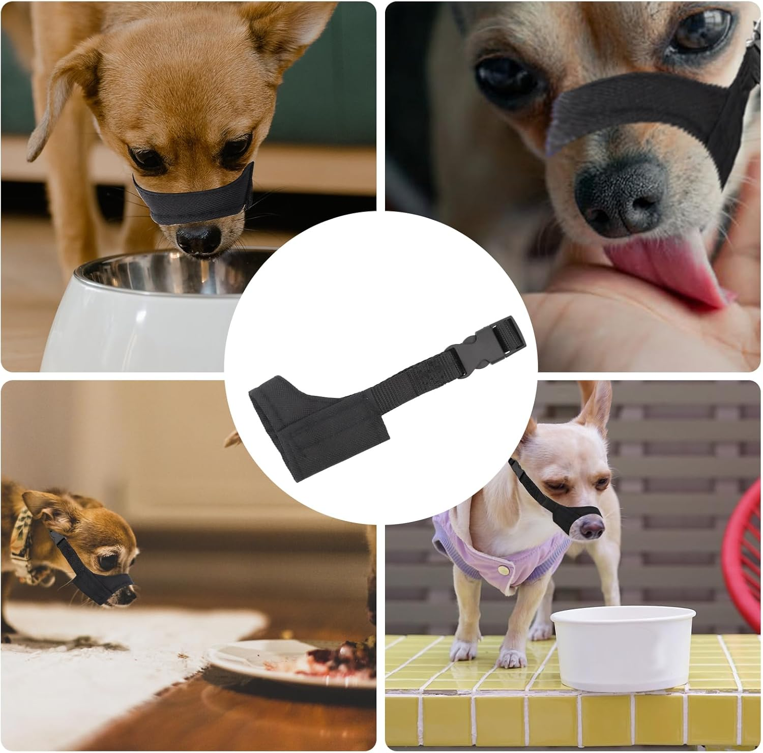 PEUTIER Short Snout Dog Muzzle, Dog Muzzle for Small and Medium Dogs Breeds, Soft Pet Safe Dog Muzzle anti Biting Barking, Muzzle for Snout Circumference 5.5-7 image number 5