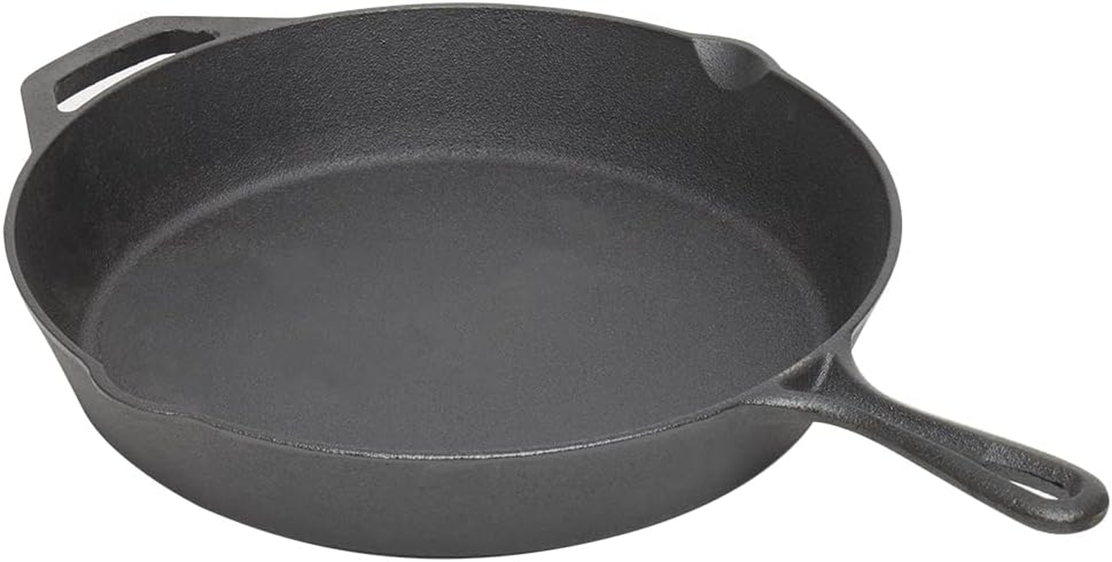 Home Basics Cast Iron Pre-Seasoned Cookware | 8", 10.5", 12" round with Pour Spout | 10" Square | 19" Griddle (12" Round)
