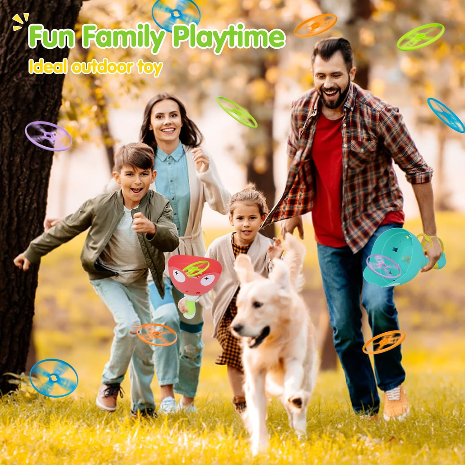 Kids Outdoor Toys for 3 4 5 6 7 8 Years Old Boys Girls, Flying Discs Launcher Toys Manual Capture Catching Games, outside Toy for Toddlers Age 3-5 6-8, Outdoor Play Equipment Summer Gifts image number 6