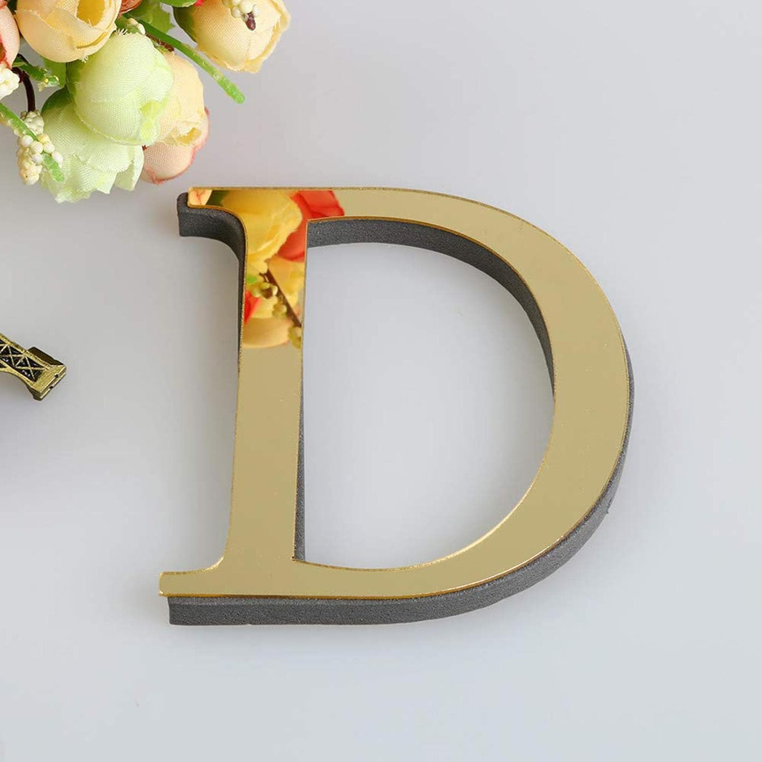 Letter Wall Stickers - 3D Self-Adhesive Alphabet Wall Decals - Light Gold Acrylic Letters Decals for Home Decor Wall DIY Art Mural for Home Bedroom Living Room Borato image number 1