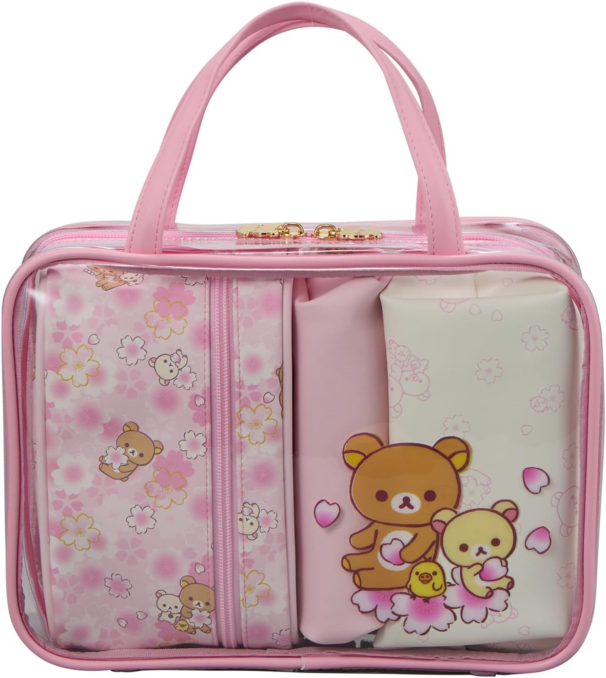 Rilakkuma 7122 RK46. Pink Sakura Travel Pouch Set image number 6