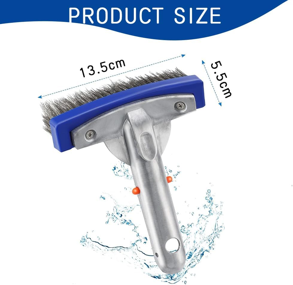 2 Pack Pool Brush Head,Pool Wire Cleaning Brush,Swimming Pools Cleaning Supplies,Swimming Algae Brush,Removes Stubborn Stains from Pools,Steps,Walls,Tiles image number 1