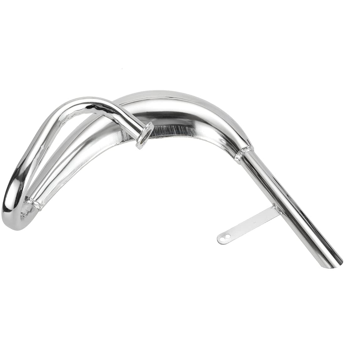 FVRITO Performance Chrome Exhaust Muffler Expansion Chamber Pipe Silencer Gasket for 2 Stroke 50Cc 66Cc 80Cc 100Cc Engine Gas Motorized Bicycle Motor Bike Silver image number 4