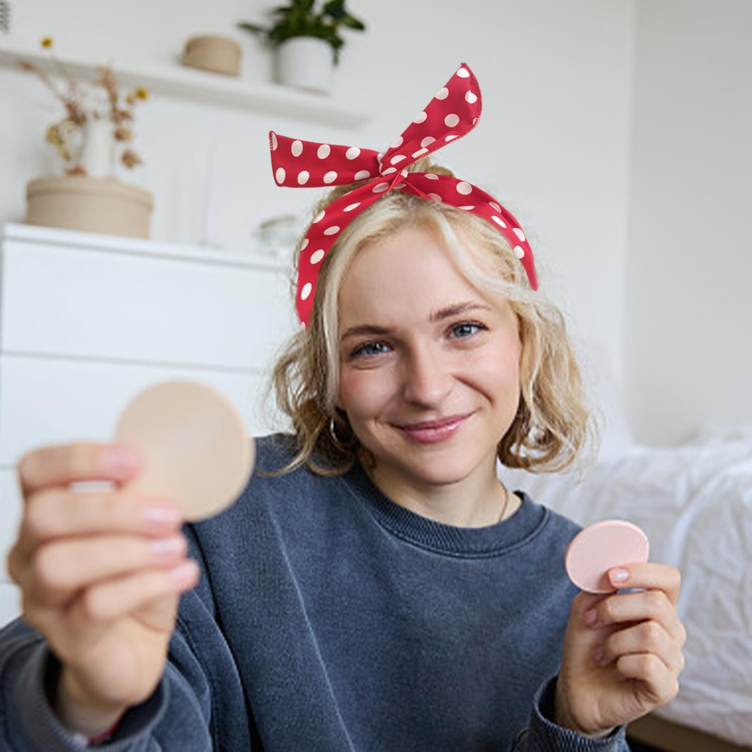 3 Bowknot Polka Dot Headbands, Fashionable Hairstyle Accessories, Streamer Silk Scarf Headpiece, Daily Dress Hair Accessories image number 3