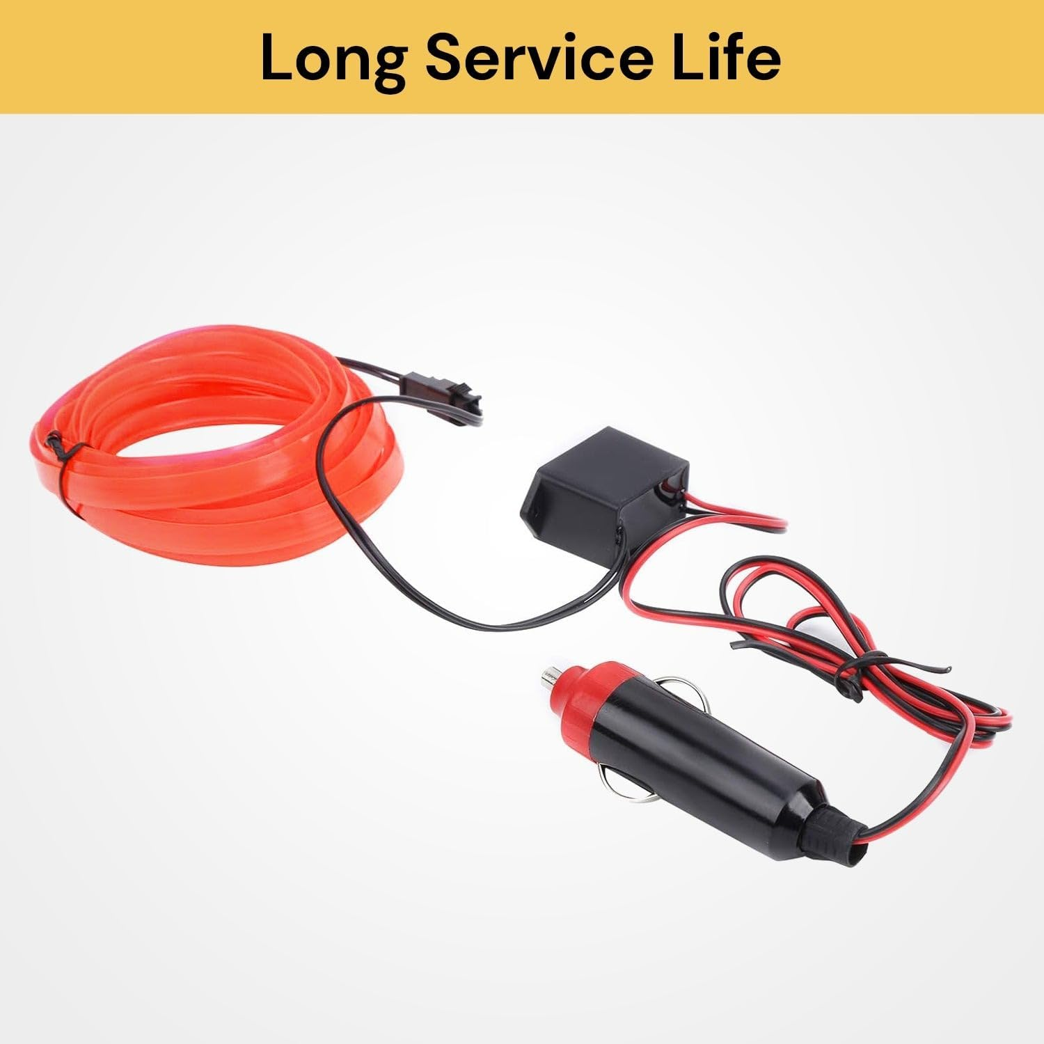 EZONEDEAL 3M 12V Red Neon LED Light Glow EL Wire String Strip Rope Tube Car Interior Decor DIY Auto Atmosphere Decorative Lamp Flexible Light (Red) - Purple image number 3