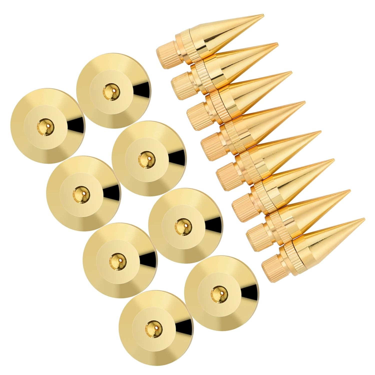 8 Pcs Copper Speaker Spikes Pads with Gold Plating, Universal Shock Base Isolation for Amplifier Turntable (25X4Mm) image number 3