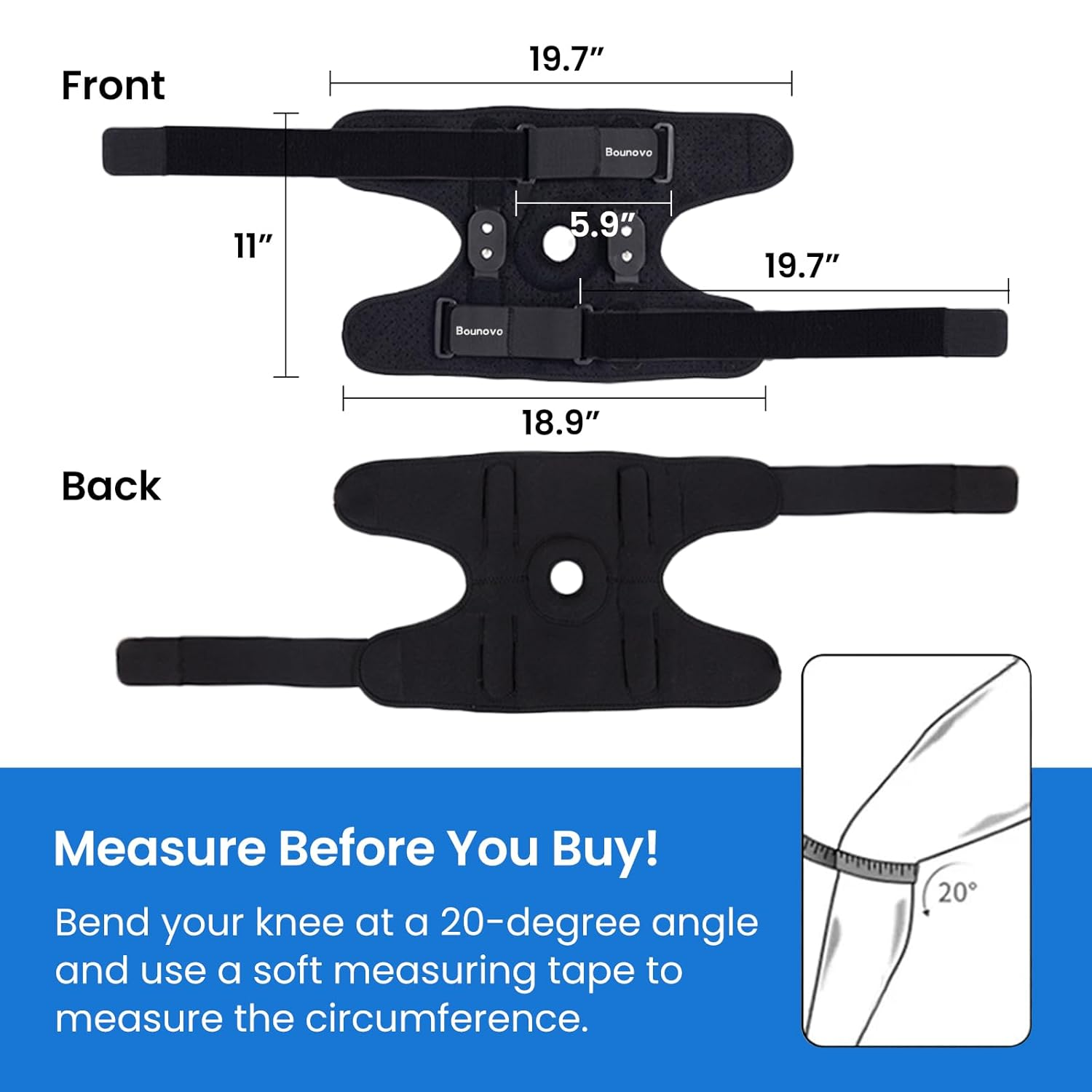 Hinged Knee Brace for Women & Men with Removable Dual Hinges & Patella Gel Pad &ndash; Adjustable Compression Knee Support Brace for Meniscus, ACL & MCL Injuries, Improves Stability & Mobility