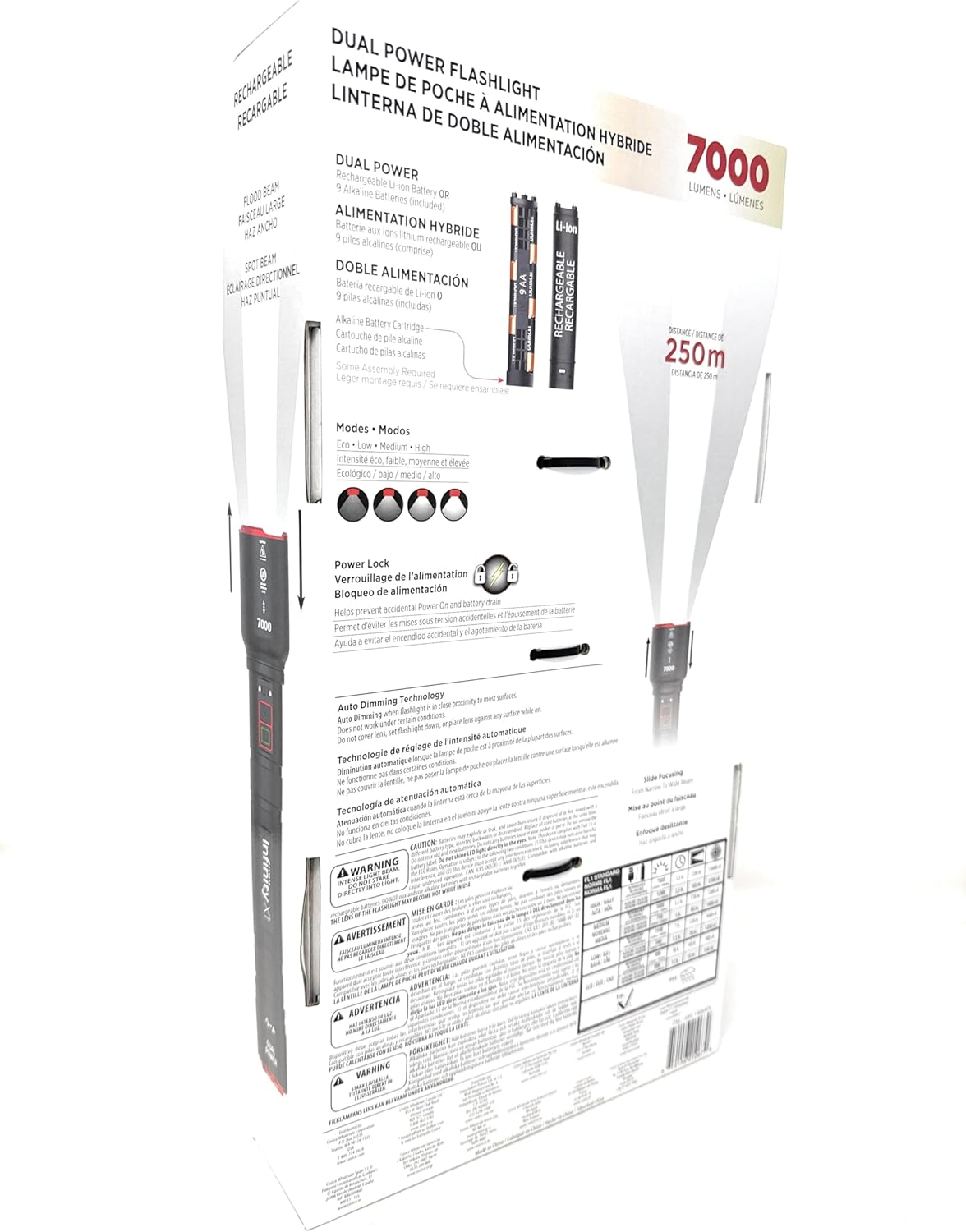 Infinity X1 7000L Dual Power Rechargeable Flashlight,7000 Lumen CREE LED with Adjustable Focus and Heat Lock image number 3